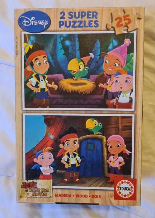 Puzzels Jake en de Neverland piraten - 25 stukjes (hout), Kinderen en Baby's, Speelgoed | Kinderpuzzels, Gebruikt, 2 tot 4 jaar