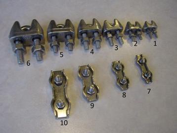 	 RVS (inox) kabelklemmen en stuurkabelklemmen beschikbaar voor biedingen