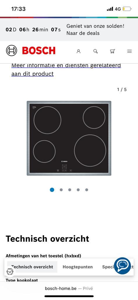 Bosch PKE645D17E nieuw, Elektronische apparatuur, Kookplaten, Keramisch, Ophalen