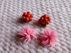 Joli lot de deux paires de boucles d'oreilles Vintage 1970, Bijoux, Sacs & Beauté, Boucles d'oreilles, Enlèvement ou Envoi, Orange