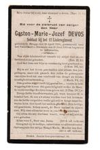 Doodsprentje soldaat 12e linie Brugge + Diksmuide 1916, Verzamelen, Ophalen of Verzenden, Landmacht, Foto of Poster