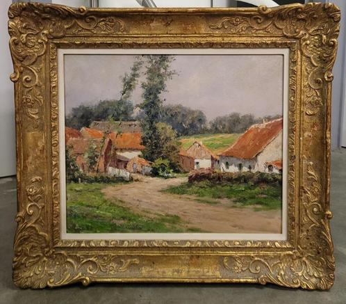 Prosper DE WIT, Brabants hoevelandschap, Antiek en Kunst, Kunst | Schilderijen | Klassiek, Ophalen of Verzenden