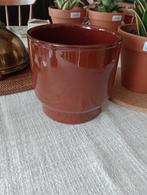 Cache pot ceramique brun, Jardin & Terrasse, Pots de fleurs, Comme neuf, Intérieur, Rond, Moins de 25 cm