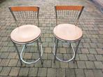 2 stoelen( barkrukken) zithoogte 60 cm., Huis en Inrichting, Ophalen, Minder dan 50 cm, Gebruikt, Bruin