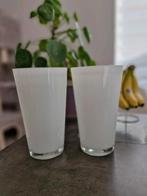 2 grands vases robustes en verre blanc, Maison & Meubles, Neuf, Moins de 50 cm, Enlèvement ou Envoi, Verre