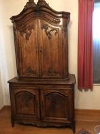 Belle armoire à linge deux-corps ancienne en chêne massif, Maison & Meubles, Armoires | Autre, Enlèvement, Utilisé