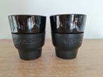Nespresso zwarte kopjes 2 stuks, Enlèvement ou Envoi, Comme neuf, Porcelaine, Tasse(s) et/ou soucoupe(s)
