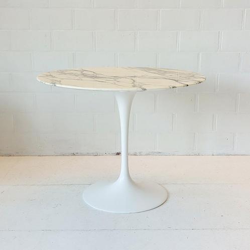+pcs Eero Saarinen Knoll Tulip eet tafel Arabescato 90cm, Huis en Inrichting, Tafels | Eettafels, Gebruikt, 50 tot 100 cm, 50 tot 100 cm