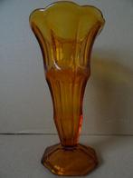 Retro vaas retro glazen vaas retro 21cm oranje bruine vaas, Antiek en Kunst, Ophalen of Verzenden