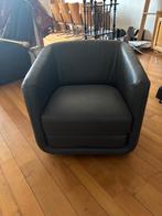 fauteuil en cuir de buffle avec piqûres sellier, Maison & Meubles, 75 à 100 cm, Comme neuf, Enlèvement, 50 à 75 cm