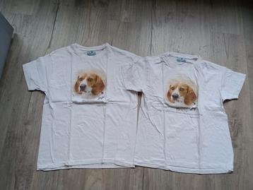 2 t-shirts smal en medium nieuw met Beagle op beschikbaar voor biedingen