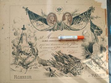 Document de reconnaissance GUERRE 1914-1918  Belgique homme  beschikbaar voor biedingen