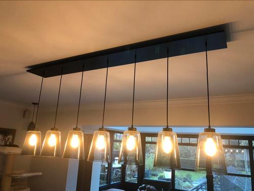 Hanglamp eetkamer, 7 kelken - verlaagde prijs !!, Huis en Inrichting, Lampen | Hanglampen, Zo goed als nieuw, Glas, Ophalen