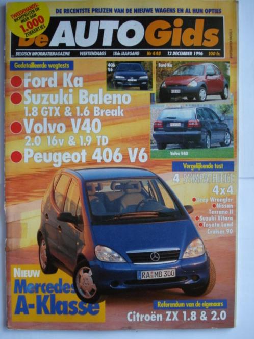 AutoGids 448 Peugeot 406 Ford Ka Suzuki Vitara Jeep Wrangler, Livres, Autos | Brochures & Magazines, Utilisé, Général, Envoi