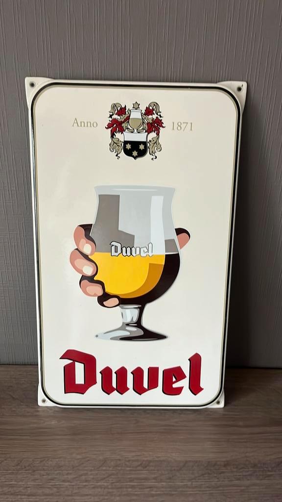 Duvel emaille bord, Verzamelen, Biermerken, Zo goed als nieuw, Duvel, Ophalen of Verzenden
