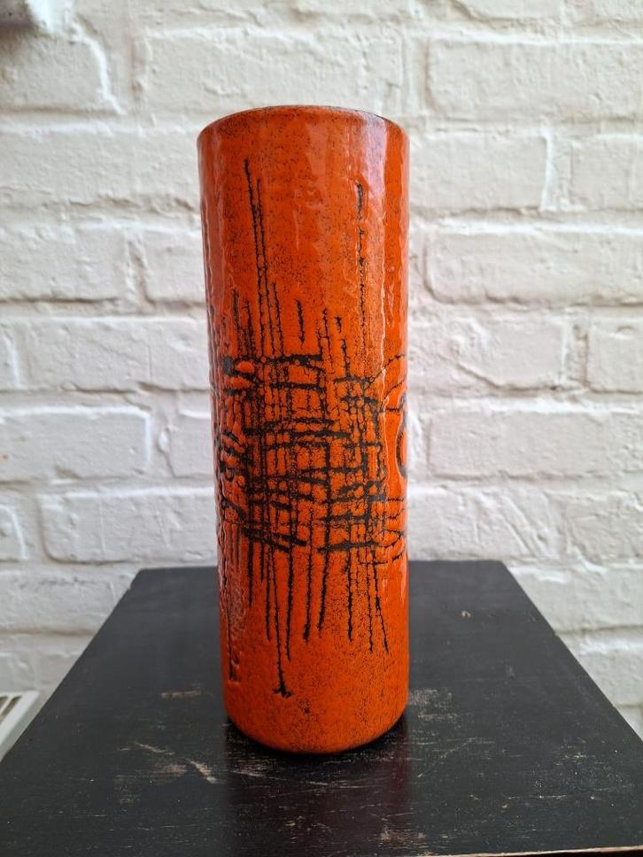 Vase en métal émaillé Richard & Carla Braun, signé, Antiquités & Art, Art | Objets design, Enlèvement ou Envoi