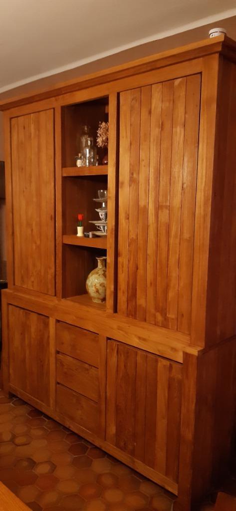 Teak houten buffetkast binnen of buiten aan weggeefprijs!, Huis en Inrichting, Kasten | Buffetkasten, Zo goed als nieuw, 200 cm of meer