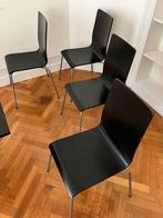 Ensemble table de salle à manger et quatre chaises noires, 4 tot 6 stoelen, Gebruikt, Basique noir
