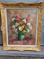 Huile sur toile fleurs signe jean jacques foulon, Antiek en Kunst, Ophalen of Verzenden