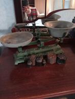 Antieke weegschaal met gewichten, Antiek en Kunst, Ophalen of Verzenden