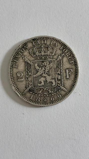 ZILVEREN MUNT 2 FR LEOPOLD II beschikbaar voor biedingen
