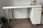 Design bureau hoogglans wit met RVS poot, Enlèvement, Comme neuf, Bureau