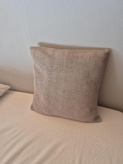 12 Housses coussin coton super épais gris beige 40X40 cm, Huis en Inrichting, Woonaccessoires | Kussens, Zo goed als nieuw, Beige