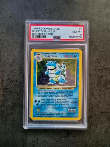 Blastoise Red Dot Error Base Set PSA 8 beschikbaar voor biedingen