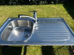 Spoelbak inox Franke 87x50, Ophalen