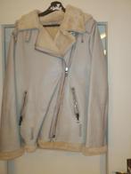Manteau en cuir gris neuf, Ophalen, Nieuw, Maat 42/44 (L), Grijs