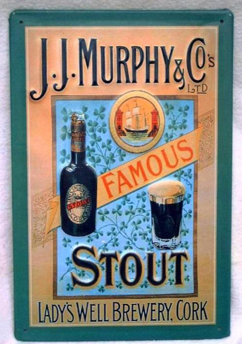 Murphy & Co Irish Stout Bier in Reliëf- (20x30cm), Collections, Marques & Objets publicitaires, Neuf, Panneau publicitaire, Envoi