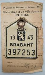 Brabantse fietsplaat uit 1943 met de verklaring van de gemee, Verzamelen, Overige Verzamelen, Ophalen of Verzenden, Gebruikt