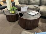 2-delige set salontafels, Huis en Inrichting, Tafels | Salontafels, Ophalen, Kunststof, 50 tot 100 cm, Rond