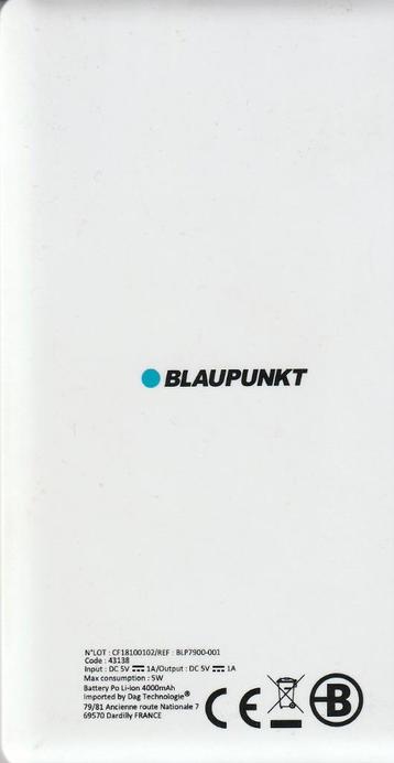 Banque d'alimentation BLAUPUNKT BLP7900-001