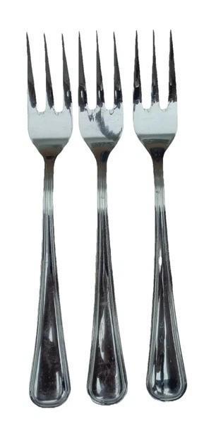 GUY DEGRENNE CONFIDENCE Lot de 3 fourchettes à poisson 17,4, Maison & Meubles, Cuisine | Couverts, Comme neuf, Envoi