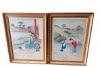 paar Chinese aquarellen met zotjes., Antiek en Kunst, Ophalen of Verzenden