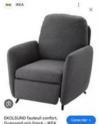 IKEA relaxfauteuil donkergrijze stof, Huis en Inrichting, Fauteuils, Ophalen, 75 tot 100 cm, Zo goed als nieuw, Classique