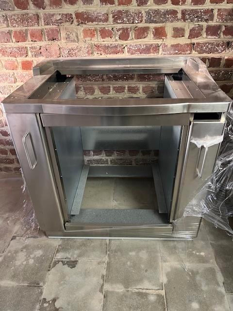 RVS kookmeubel van 90 cm x 60 cm voor kookplaat en oven, Elektronische apparatuur, Fornuizen, Nieuw, Vrijstaand, 85 tot 90 cm