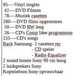 Radio-Casette-cd equalizer,4 boxen ,cd's,vinylplaten,casette, Ophalen