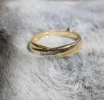 Gouden ring met diamantjes. 18 KT, Goud, Goud, Met edelsteen, Gebruikt