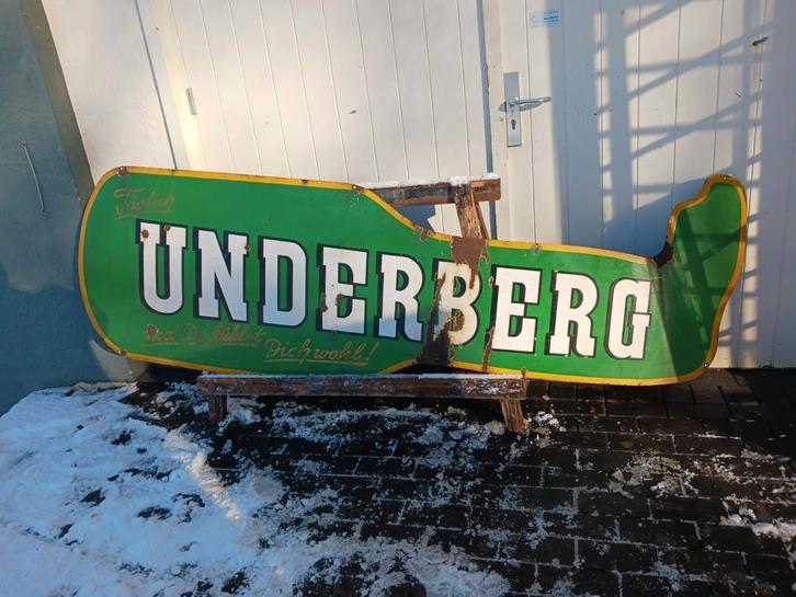 Vintage Underberg emaillebord xxl, Verzamelen, Merken en Reclamevoorwerpen, Ophalen