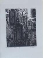 FRANS MASEREEL / GENTS GROOTHEID / ZW-W HOUTSNEDE / 77x61cm, Antiek en Kunst, Ophalen