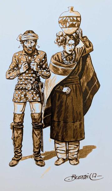 Dessin original de Dominique Bertail - Mondo Reverso, Enlèvement ou Envoi, Comme neuf, Dominique Bertail
