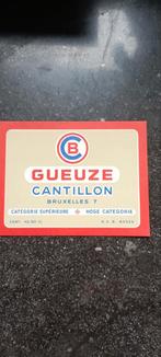 Oud bieretiket br Cantillon Brussel  GUEUZE, Verzamelen, Ophalen of Verzenden