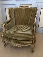 antiek fluweel fauteuil, Huis en Inrichting, Gebruikt, 75 tot 100 cm, 75 tot 100 cm, Stof