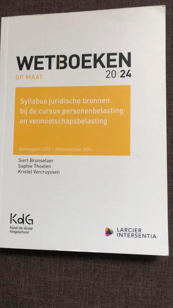 Wetboek 2024 - personen- en vennootschapsbelasting, Boeken, Studieboeken en Cursussen, Zo goed als nieuw, Hogeschool, Alpha, Ophalen