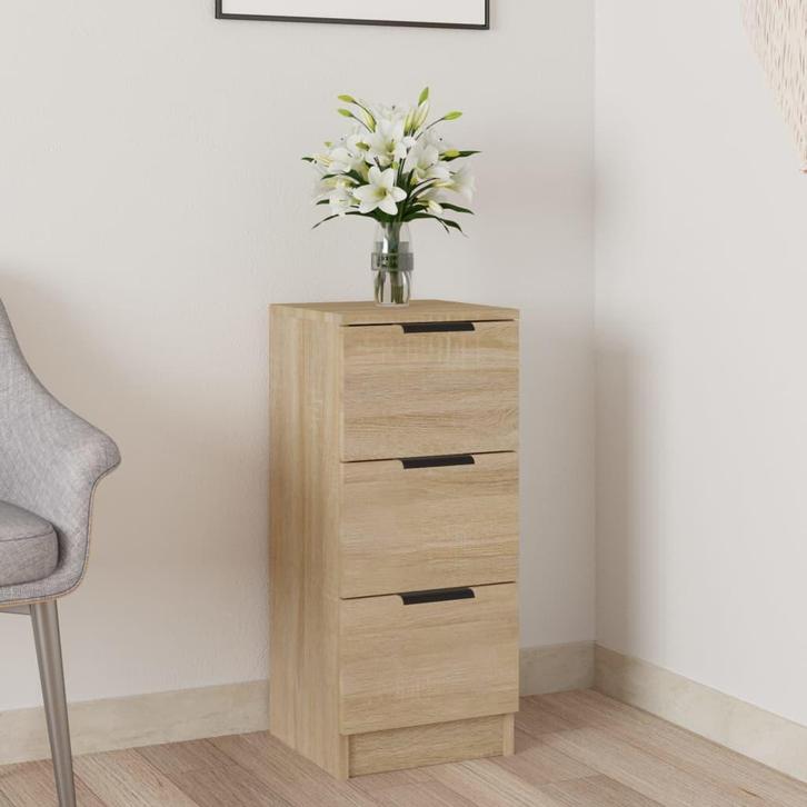 Dressoir 30x30x70 cm bewerkt hout sonoma eikenkleurig, Huis en Inrichting, Zitzakken, Nieuw, Verzenden