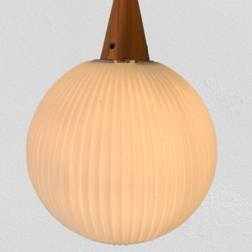 Hanglamp van Louis Kalff voor Philips, Huis en Inrichting, Lampen | Hanglampen, Gebruikt, Minder dan 50 cm, Glas, Metaal, Ophalen of Verzenden