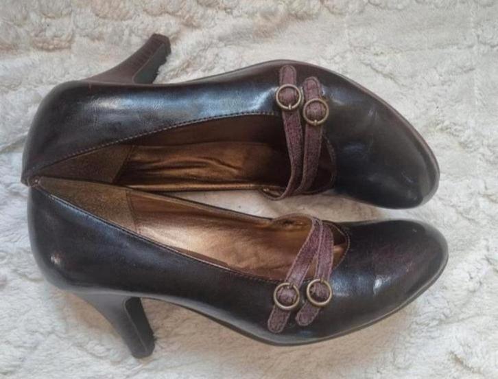 ✨️MF Leren Schoenen Maat 38 - Met BUNDELKORTING‼️✨️, Kleding | Dames, Schoenen, Zo goed als nieuw, Schoenen met hoge hakken, Bruin