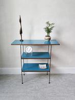 Charmante vintage console met 3 verdiepingen - metaal & hout, Ophalen of Verzenden, Huis en Inrichting